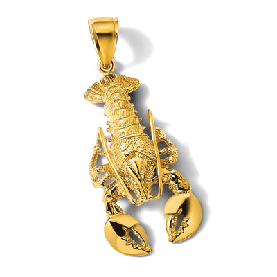 14K Moveable Lobster Charm, 30.5 x 16.65mm