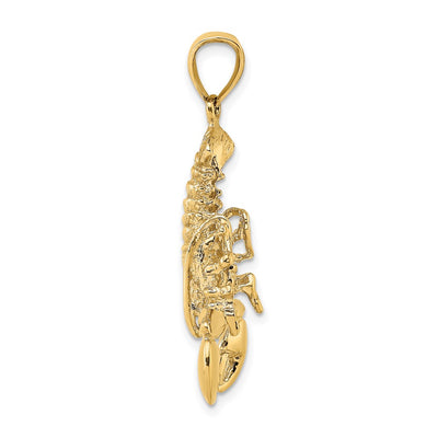 14K Moveable Lobster Charm, 26.1 x 15.1mm