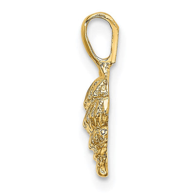 14K Mini Conch Shell Charm, 15.05 x 5.65mm