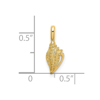 14K Mini Conch Shell Charm, 15.5 x 6mm