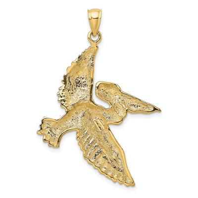 14K Flying Pelican Charm, 35 x 32mm