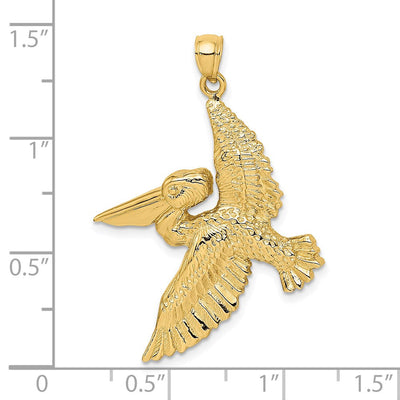 14K Flying Pelican Charm, 35 x 32mm