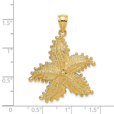 14K Starfish Charm, 37 x 31.4mm
