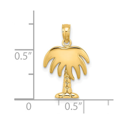 14K Charleston Palm Tree Charm, 20 x 12mm