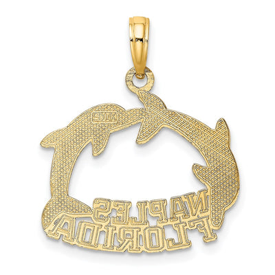 14K NAPLES FLORIDA Jumping Dolphins Charm