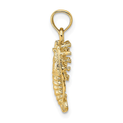 14K Florida Lobster with Out Claws Charm, 19 x 8mm