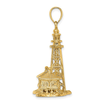 14K 3D Sanibel Island Lighthouse Charm, 39.1 x 35.7mm