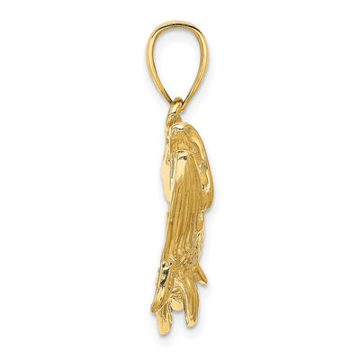 14K Tarpon Fish w/Open Mouth Charm, 22.75 x 46.25mm