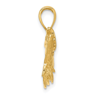 14K Tarpon Fish w/Open Mouth Charm, 15 x 34mm