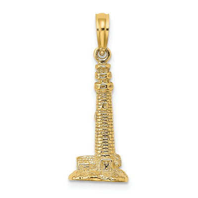 14K 3D Cape May NJ Lighthouse Charm, 26.8 x 10mm