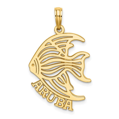 14K Polished Cut-Out ARUBA Under Angelfish Charm