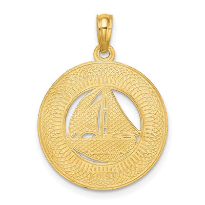 14K OCEAN CITY w/ Sailboat Charm