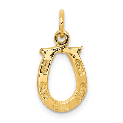 14K Solid Polished Horseshoe Charm