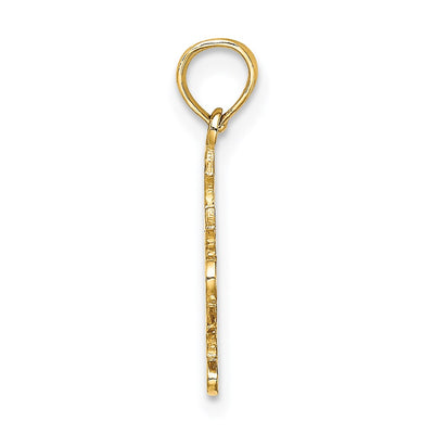 14K JESUS W/ Cross and Heart Charm