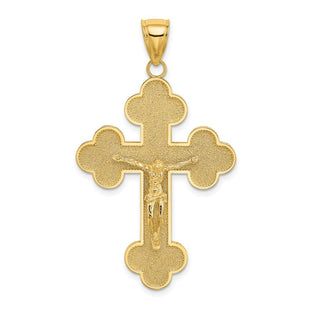 14K Crucifix W/ Budded Tips Charm (Style K8439)