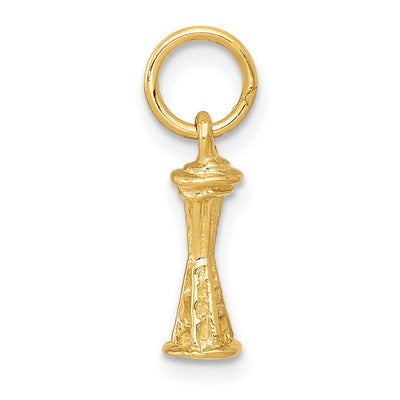 14K Solid Polished Space Needle Charm