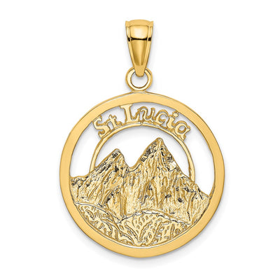14K ST. LUCIA Twin Pitons Charm