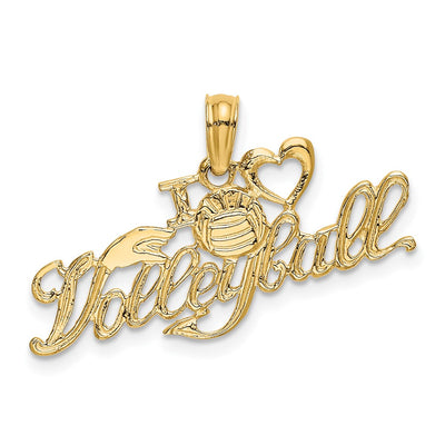 14K I HEART VOLLEYBALL Charm