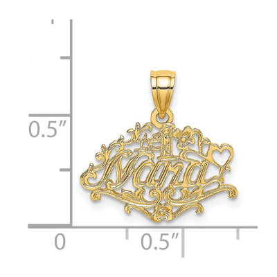 14K #1 Nana Charm, 16 x 19mm