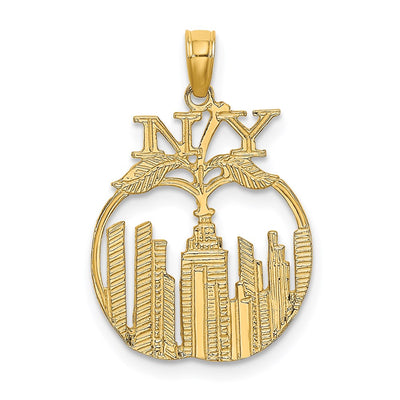 14K New York Skyline in Apple Charm
