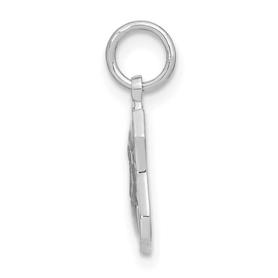 14K White Gold Police Badge Charm