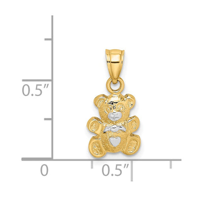 14K w/Rhodium Teddy Bear Charm