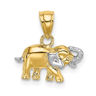 14K w/ Rhodium Small Elephant Charm