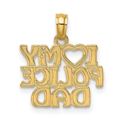 14K I HEART MY POLICE DAD Charm