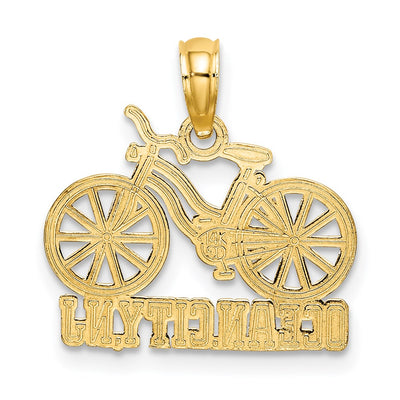 14K with White Rhodium OCEAN CITY, NJ Bicycle Charm