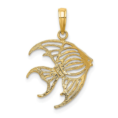 14K w/ Rhodium Cut-Out Angelfish Charm