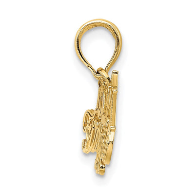 14K I Love MY Firefighter Charm, 9.9 x 26mm