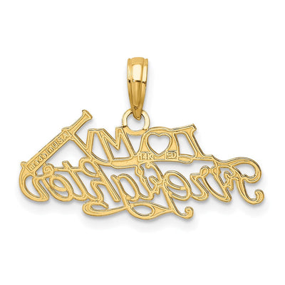 14K I Love MY Firefighter Charm, 9.9 x 26mm