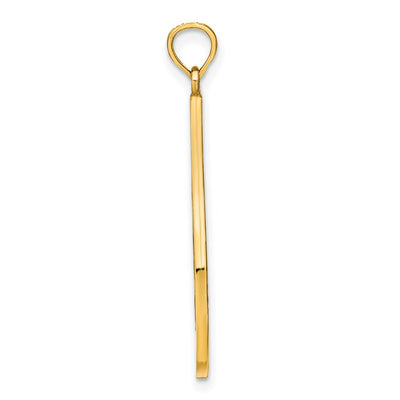 14K w/Rhodium Beaded Filigree D/C Teardrop Charm, 35 x 15mm