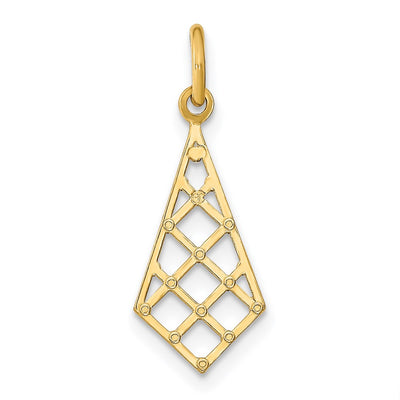 14K w/Rhodium D/C Small Criss-Cross Charm