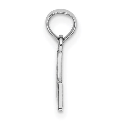 14K White Gold #1 Mom Charm, 12.4 x 14.5mm