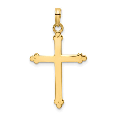 14K w/Rhodium D/C Cross Pendant, 35.1 x 20.1mm