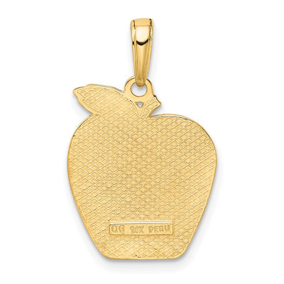 14K Solid NEW YORK Skyline on Small Apple Pendant