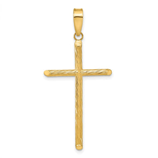 14K Polished & Textured Fancy Cross Pendant (Style K9950)
