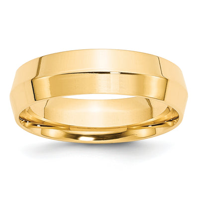 14K Yellow Gold Knife Edge Comfort Fit Wedding Band