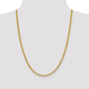 14K Lightweight Flat Cuban with Lobster Clasp Chain (Style LCB100-24)
