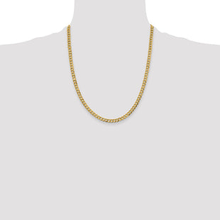 14K Lightweight Flat Cuban with Lobster Clasp Chain (Style LCB120-22)
