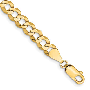 14K Lightweight Flat Cuban with Lobster Clasp Bracelet (Style LCB150-7)