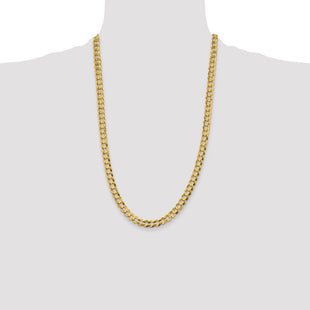 14K Lightweight Flat Cuban with Lobster Clasp Chain (Style LCB180-26)