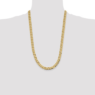 14K Lightweight Flat Cuban with Lobster Clasp Chain (Style LCB210-26)