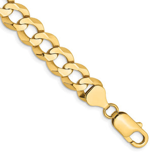14K Lightweight Flat Cuban with Lobster Clasp Bracelet (Style LCB250-7)