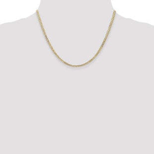 14K Open Concave Curb with Lobster Clasp Chain (Style LCR080-18)
