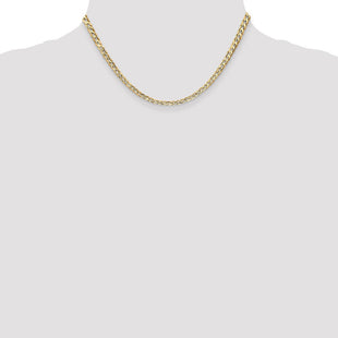 14K Open Concave Curb with Lobster Clasp Chain (Style LCR100-16)