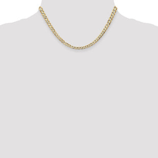14K Open Concave Curb with Lobster Clasp Chain (Style LCR120-16)