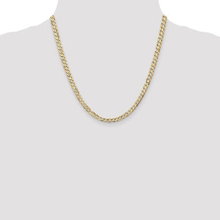 14K Open Concave Curb with Lobster Clasp Chain (Style LCR120-20)