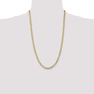 14K Open Concave Curb with Lobster Clasp Chain (Style LCR120-26)